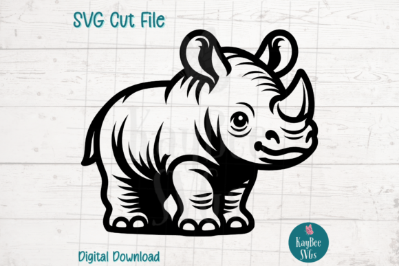 Baby Rhino SVG Cut File for Crafts & Graphics