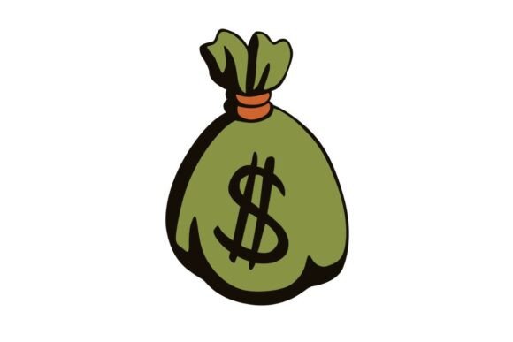 Bank Robber’s Money Bag Graphics for Crafts & DIY
