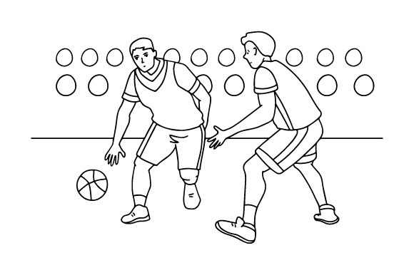 Basketball Game Coloring Page: Crafts & Kids Fun