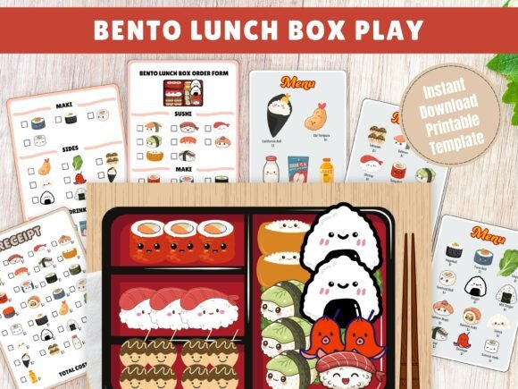 Bento Pretend Play Graphics for Crafts & Digital Products
