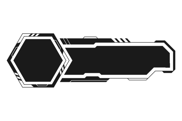 Black Hud Element: Futuristic Info Box Graphics for Brand Design