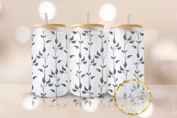 Botanical Glass Wrap Design for Crafts & Graphics