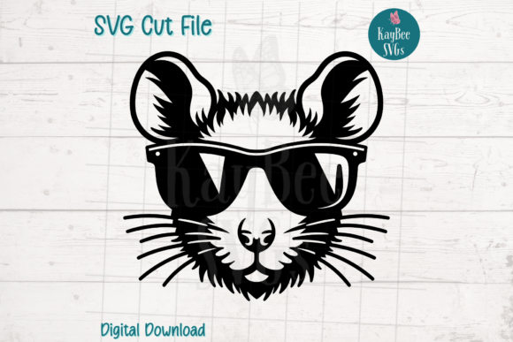 Cool Rat Wearing Sunglasses SVG for Graphics & Crafts