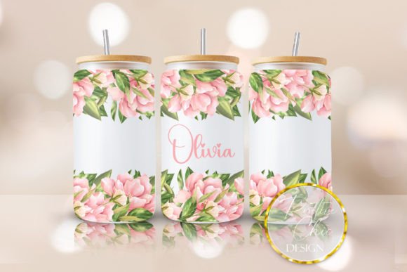 Custom Name Floral 16 Oz UVDTF Cup Wrap
