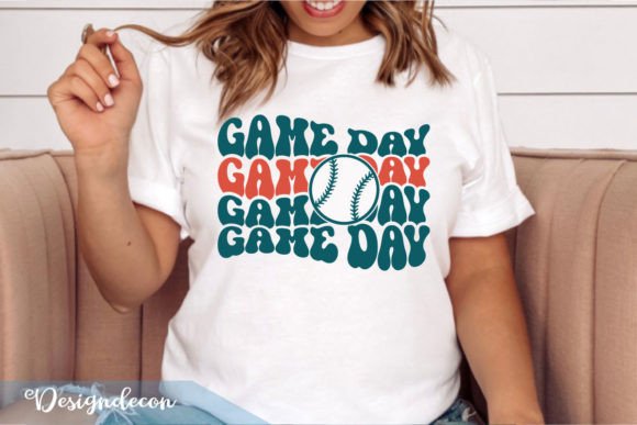 Game Day Repeat Text Retro Wavy SVG Graphics Print Templates