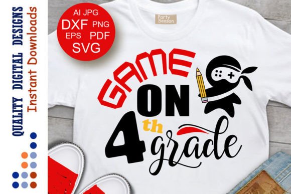 Game on 4th Grade Gamer Ninja School Art: Graphics & Crafts