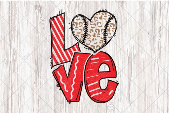 Love Baseball Design Sublimation Graphics for Crafts & Branding