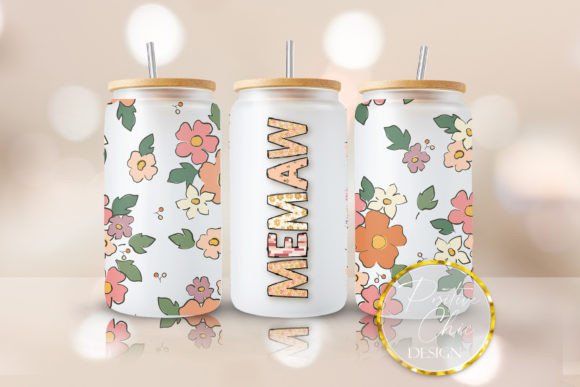 Memaw Libbey Can Wrap UVDTF Cup Wrap PNG