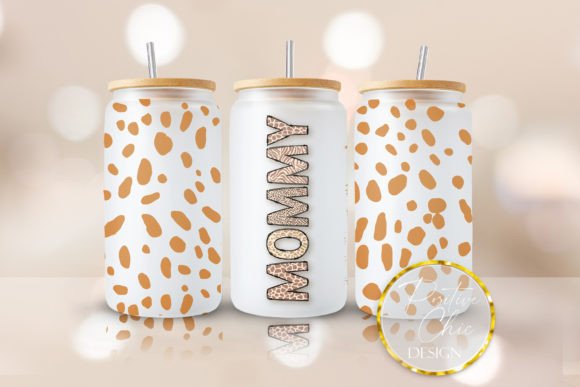 Mommy Animal Print Libbey Glass Can Wrap: Graphics & Crafts