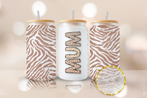 Mum 16 Oz Cup Wrap UVDTF Animal Print: Graphics & Crafts