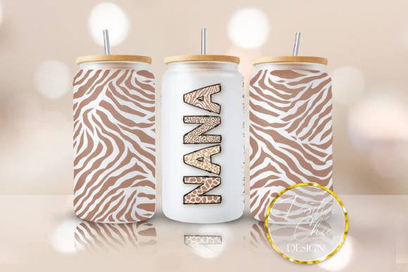 Nana 16 Oz Cup Wrap UVDTF Animal Print for Crafts