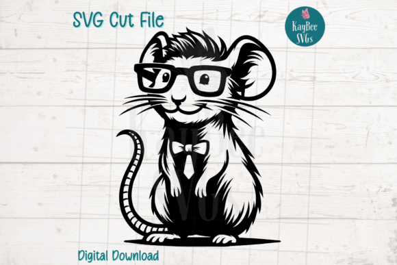 Nerdy Rat SVG Cut File: Graphics & Crafts Asset
