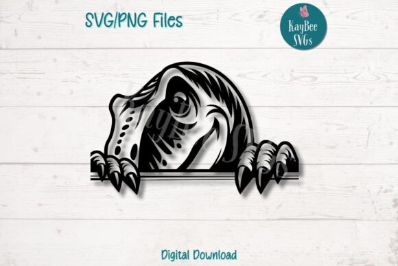 Peeking Velociraptor Dinosaur Raptor SVG Graphics