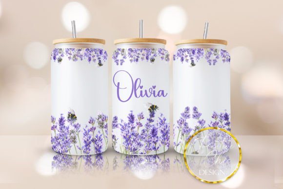 Personalized Lavender UVDTF Wrap Can PNG Graphics for Crafts