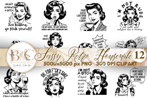 Sassy Retro Women SVG Bundle: Graphics & Illustrations Review